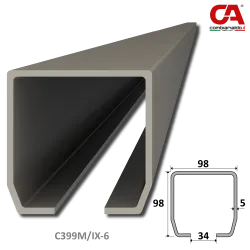 C profil MEDIO 98 x 98 x 5 x 6000 mm, nerez AISI 304 C profil MEDIO 98 x 98 x 5 x 6000 mm, nerez AISI 304